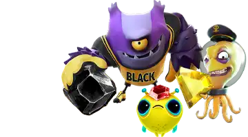 Изображение с яркими маскотами Rox онлайн-казино, демонстрирующими джекпот-акции, с красочными и выразительными лицами, создавая атмосферу веселья и азарта перед большими выигрышами.